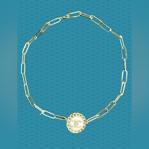 Chain Link Choker with Iconic Medallion